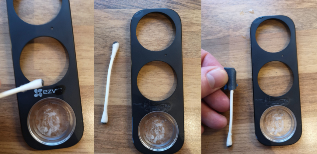 Attempting to remove logo with acetone and fine-grit sandpaper