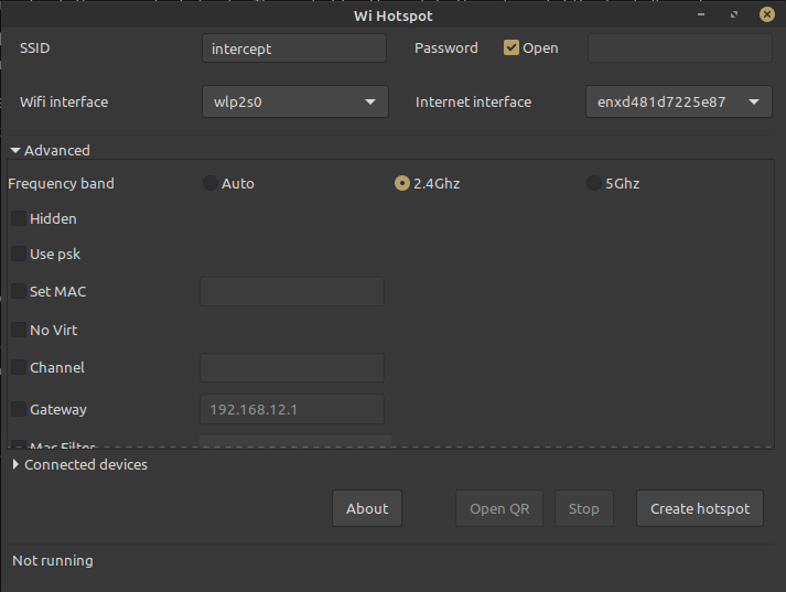Using Linux WiFi Hotspot to set up access point bridged to wired ethernet connection
