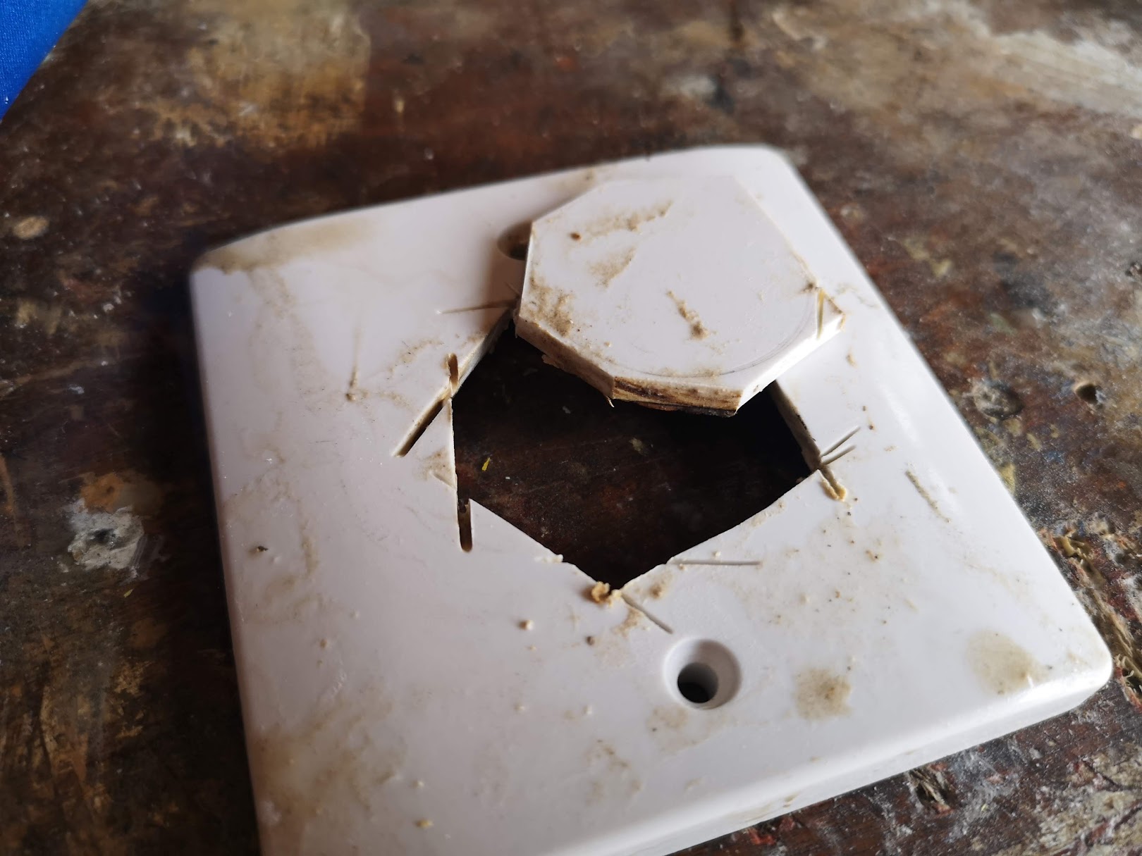 Cutting out a rough cicle from the blanking plate