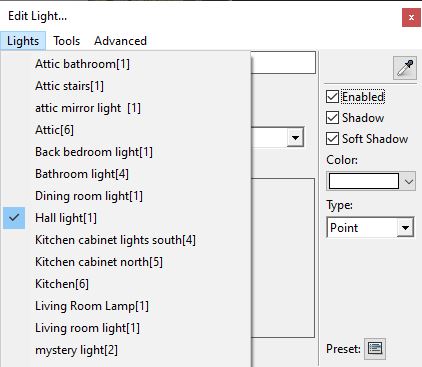 Selecting a light