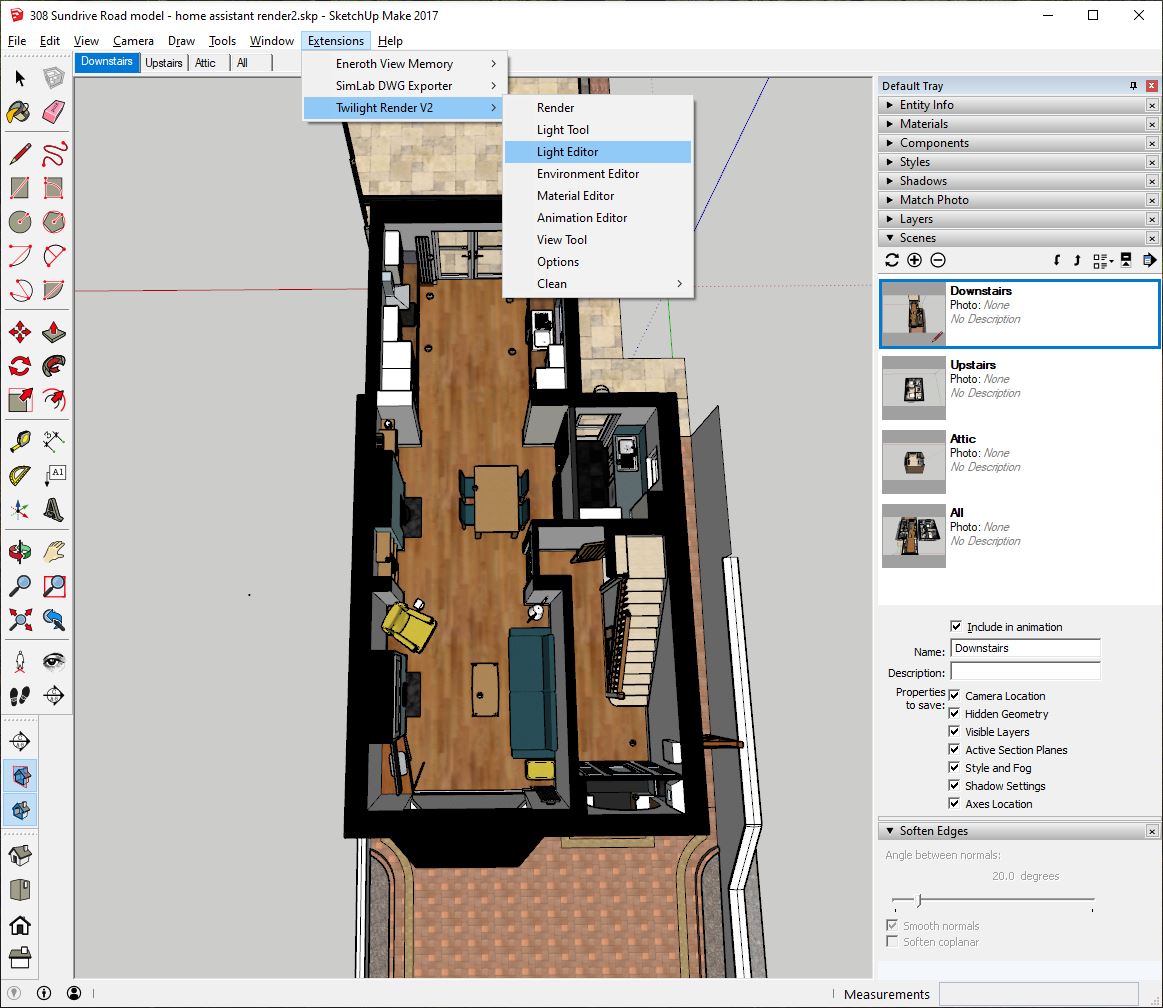 Twilight render menu