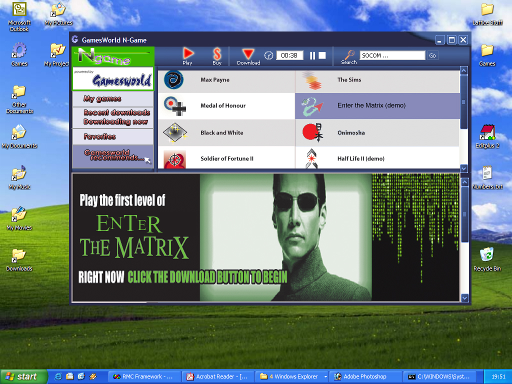 "N-Game" demo app, 2003 